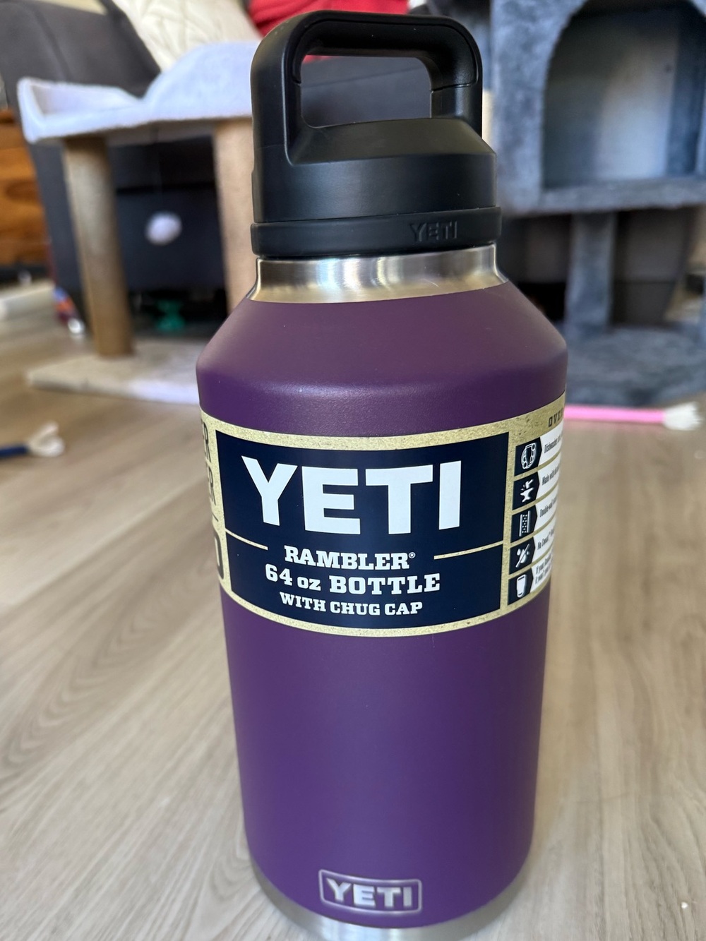 Yeti Rambler 64 oz purple with Chug cap
